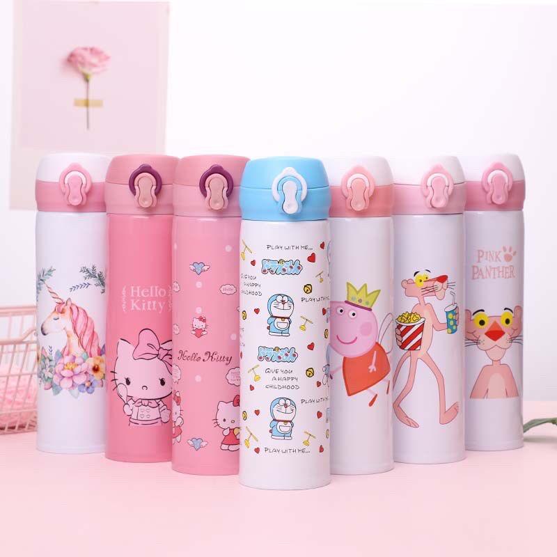 Bình giữ nhiệt hoạt hình cao cấp phong cách Hàn Quốc 500ml