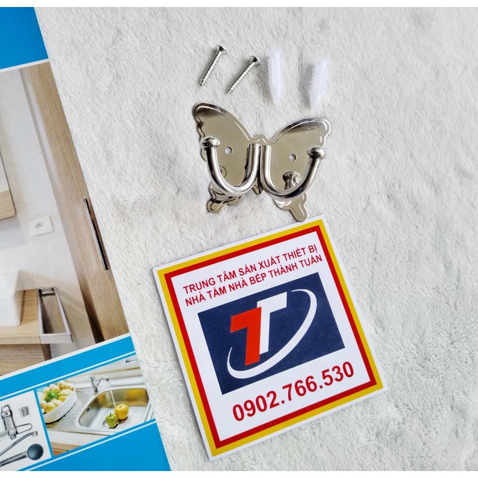 Móc áo đôi inox hình bươm bướm, TT-044