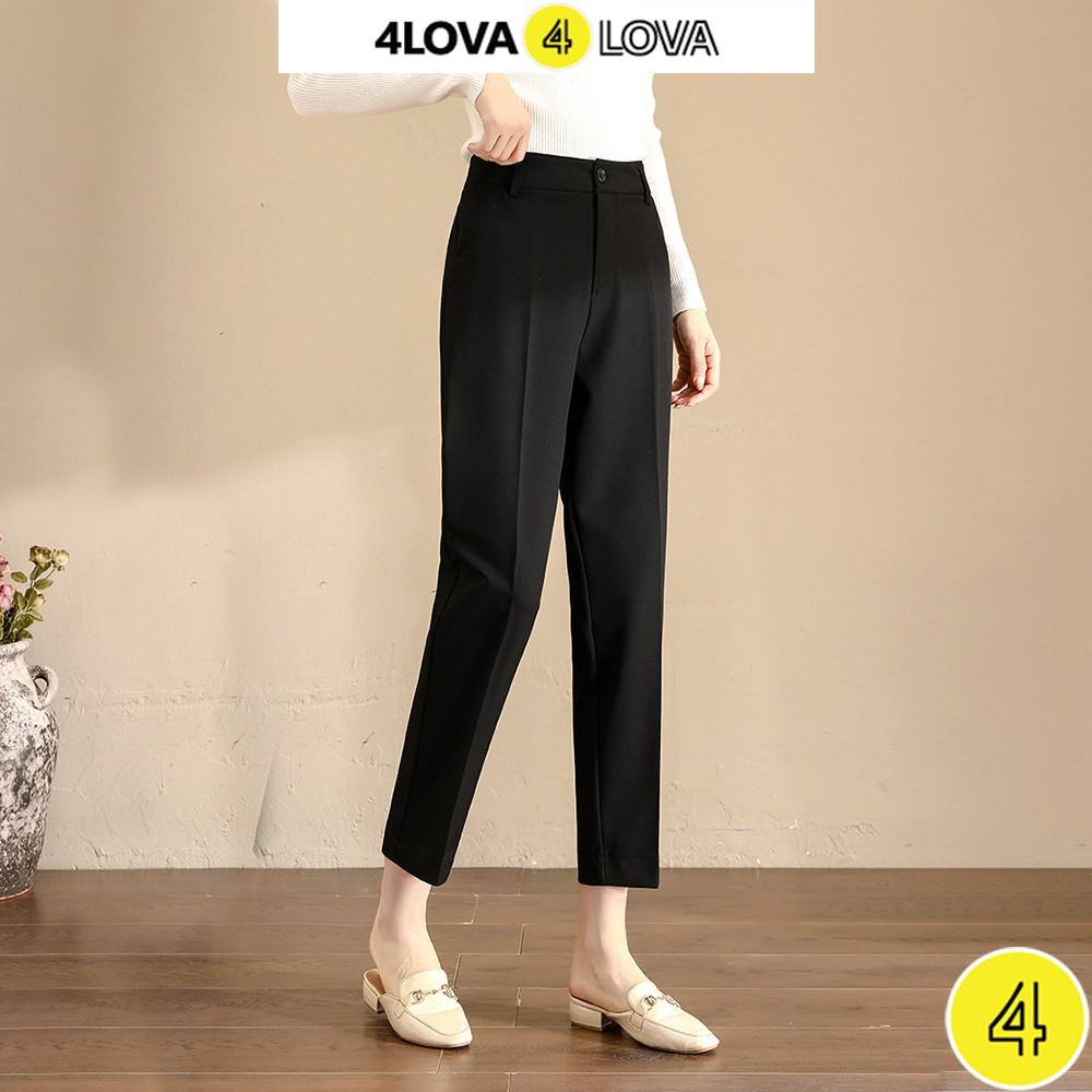 Quần âu nữ 4Lova lưng cạp cao âu công sở đẹp màu đen đồ đi học form chuẩn tôn dáng Q31