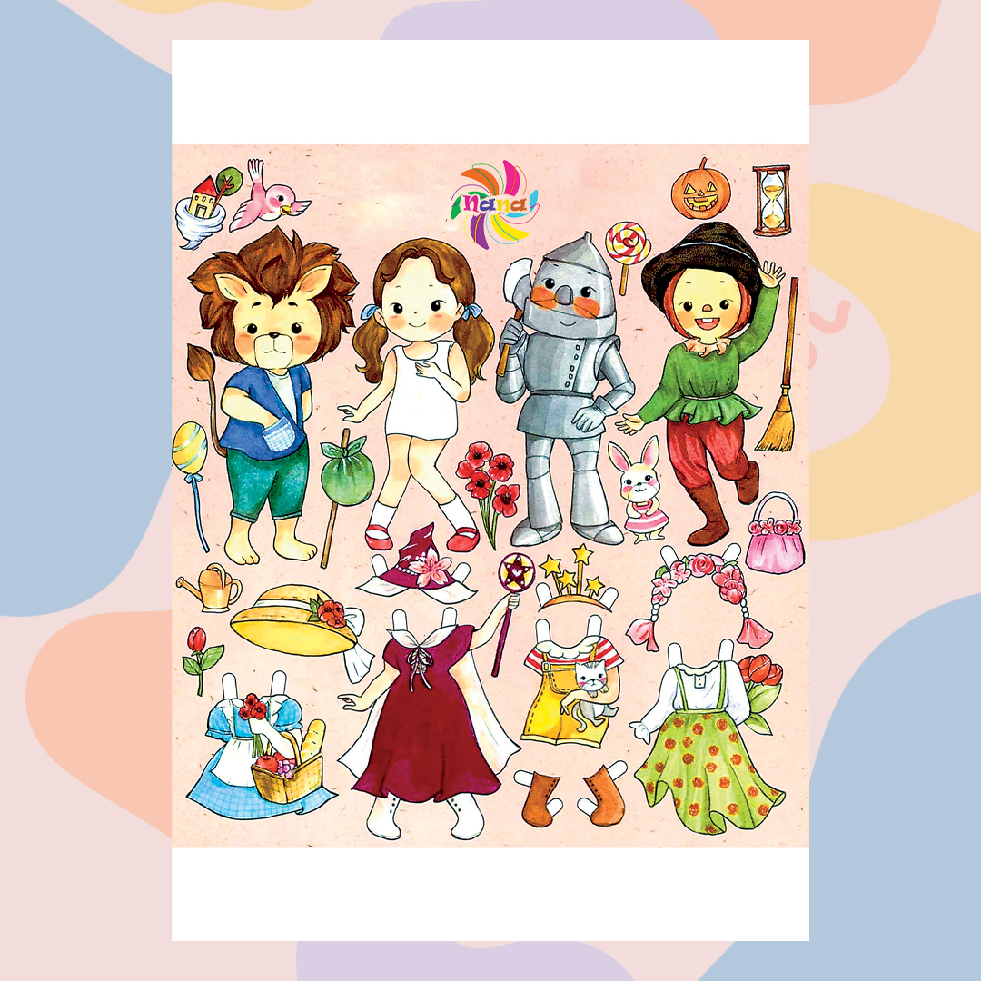 Búp bê giấy (paper doll) thay đồ công chúa Chibi phong cách Hàn Quốc cho bé Combo 7 hình siêu đáng yêu BBG0019