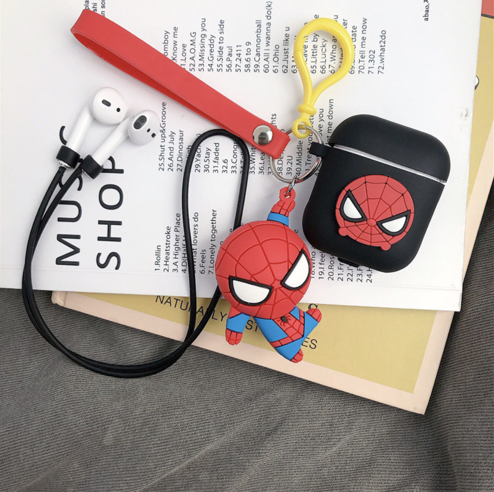 Bộ 5 phụ kiện bảo vệ airpods (vỏ airpods - airpods case ) phong cách Spider Man – Người Nhện