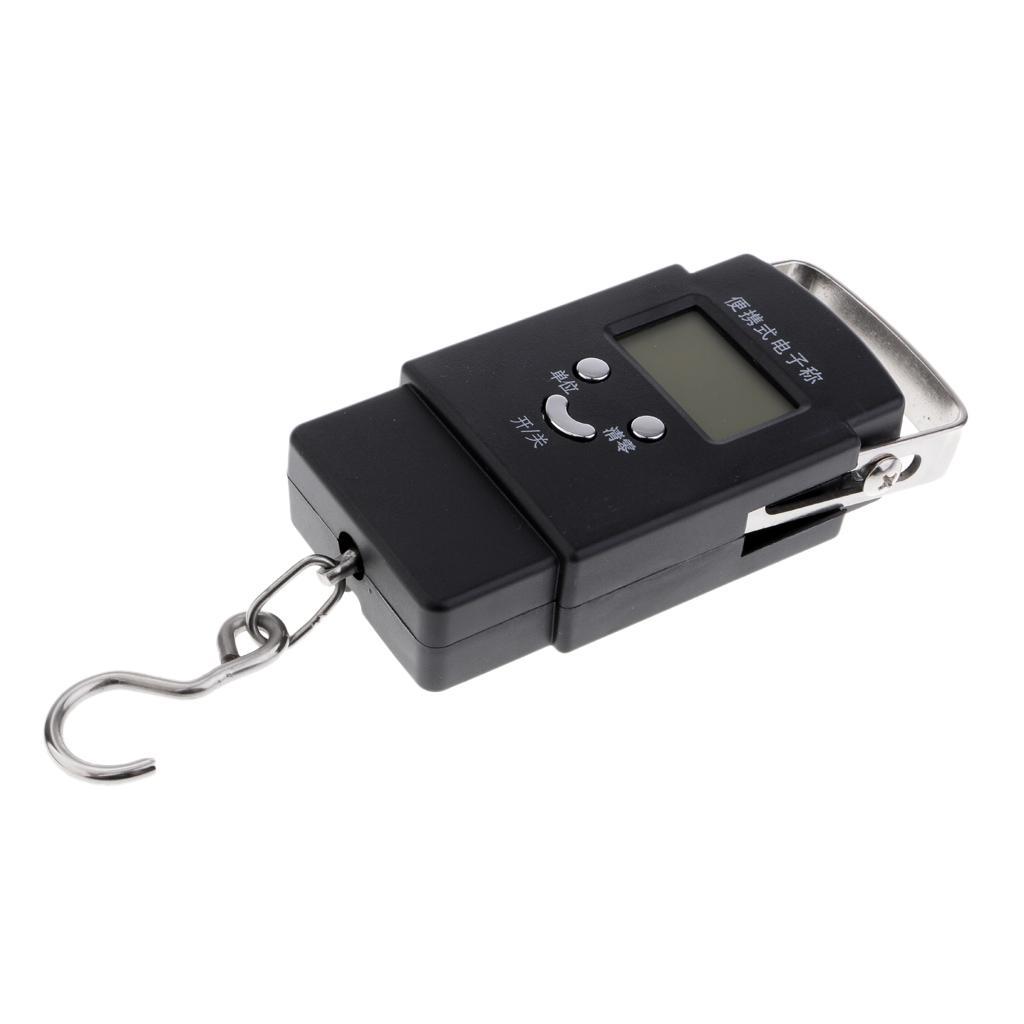 110lb/50kg LCD Display Electronic Balance Digital Fishing Luggage Weight Hanging Hook Scale, 2 AAA Batteries Included