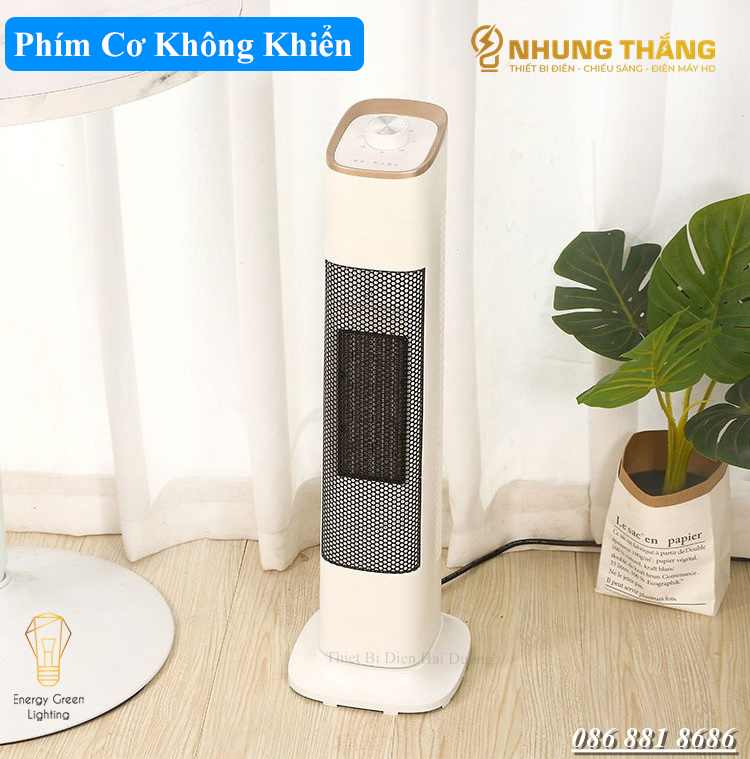 Máy Sưởi Cây HHN2202 Quạt Sưởi Để Sàn - Công Nghệ Sưởi Gốm PTC - Làm Nóng Nhanh - Hẹn Giờ Tắt - Tiết Kiệm Điện Năng - Chế Độ Quay Tỏa Nhiệt Đều - Có Video