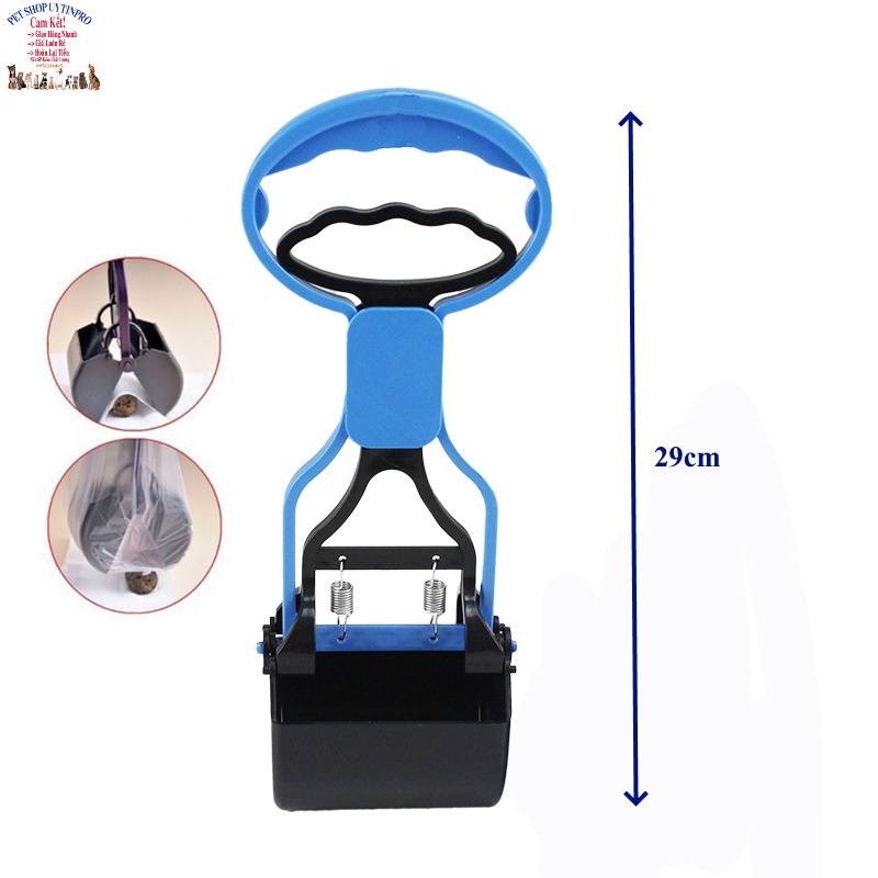 Dụng cụ gắp phân Chó Mèo Dài 29cm Chất liệu nhựa cao cấp Trợ thủ đắc lực, tiện lợi