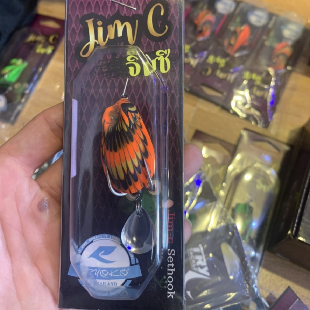 Nhái hơi câu lóc cao cấp Jim C thái lan có thìa nặng 7.5gam, mồi nhái giả câu lure cá lóc cá chuối cá sộp siêu nhạy