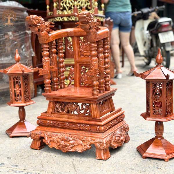 Ngai thờ gỗ hương ngai triện, Ngai thờ gỗ - Long ngai gỗ hương