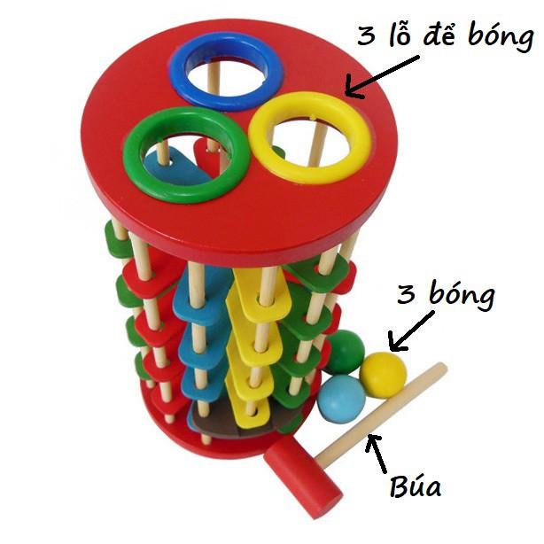 Bộ đồ chơi đập bóng lốc xoáy-thang lăn bóng nhiều màu cao cấp-giúp phát triển tư duy trí tuệ cao cho bé KB216028