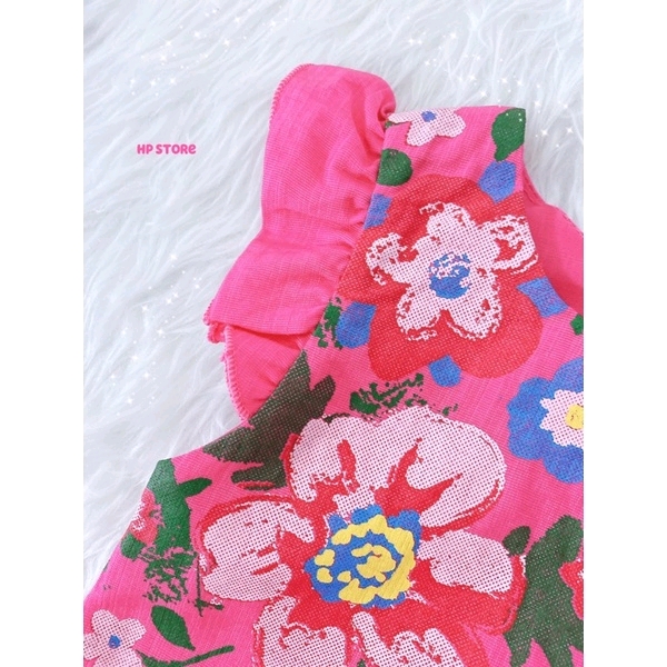 Đầm Váy Bé Gái Size 5-21Kg, 3 Tháng Đến 5,5 Tuổi, Hoa Hồng Cánh Tiên, Tiểu Thư