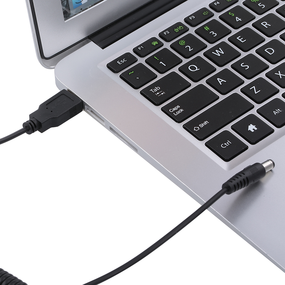 Cáp Nguồn USB Male Sang DC 5.5 X 2.1 Male Với Dây Lò Xo Cho Máy Tính PC