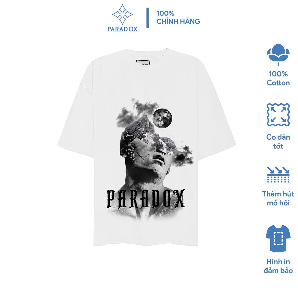 Áo thun form rộng Paradox tay lỡ - Unisex - In hình - THE REVERIE - Màu trắng