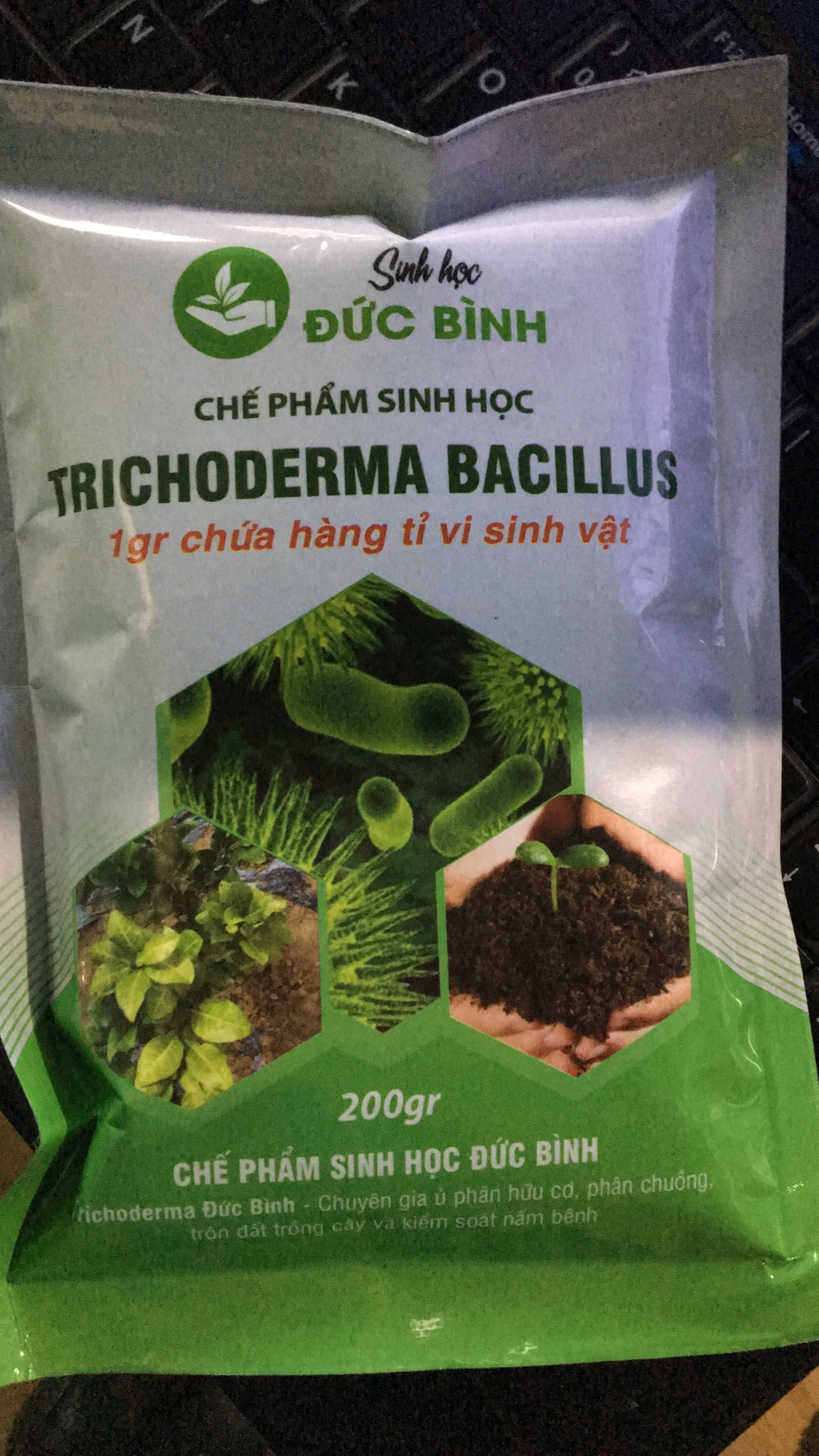 Chế phẩm sinh học Trichoderma Bacillus Đức Bình gói 200gr