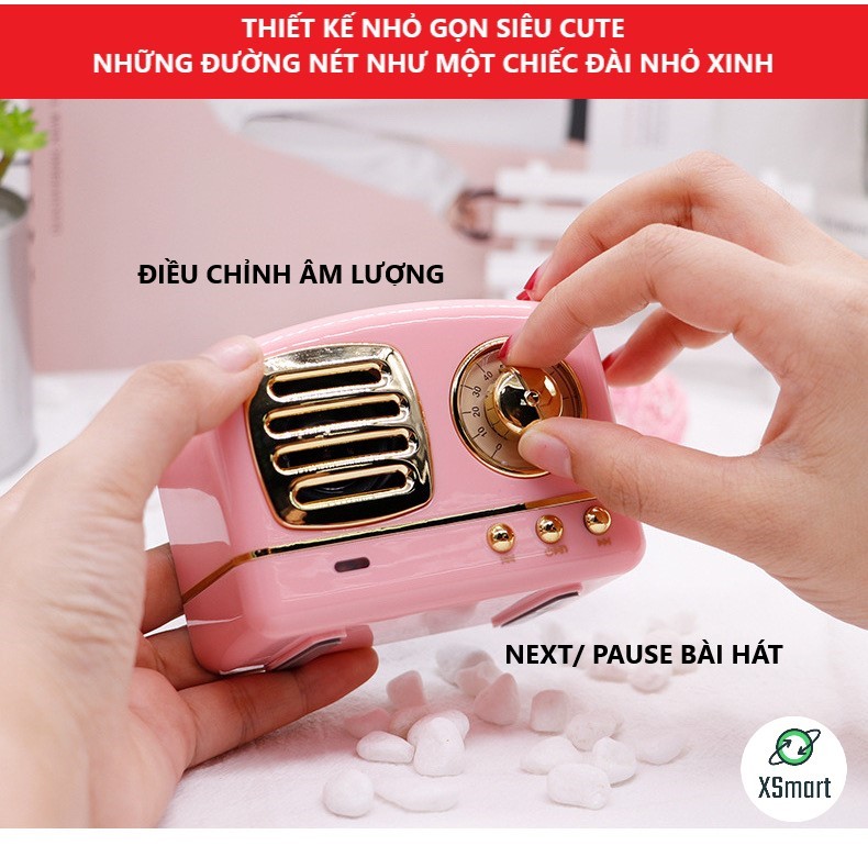 Loa Bluetooth Không Dây Mini Siêu Độc Lạ XSmart Retro Bass HM11 Nâng Cấp Âm Thanh Cực Hay Kiểu Dáng Cổ Điển - Hàng Chính Hãng