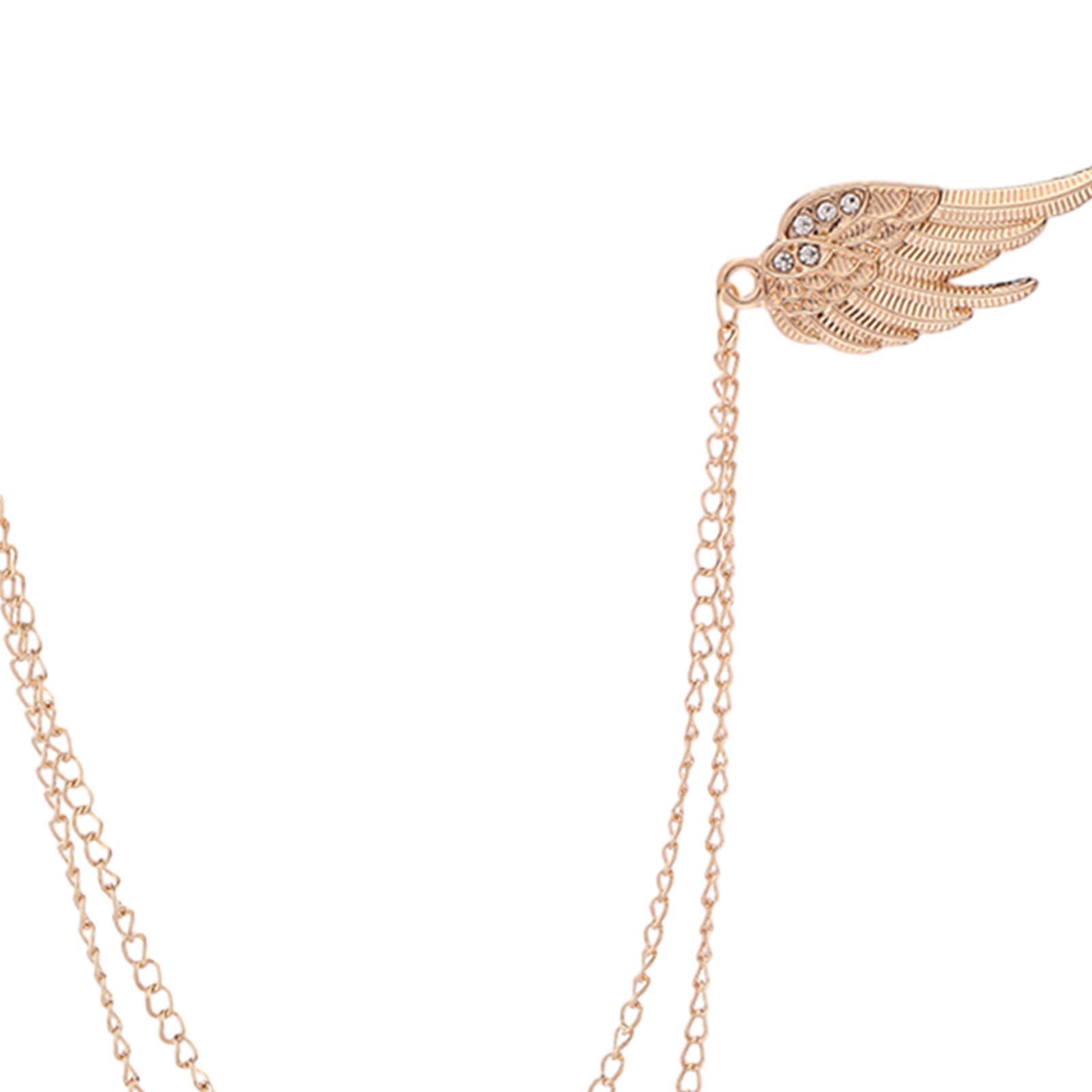 Angel Wing Brooch Pin Hanging Chains Fashion Chain Brooch for Men Suit