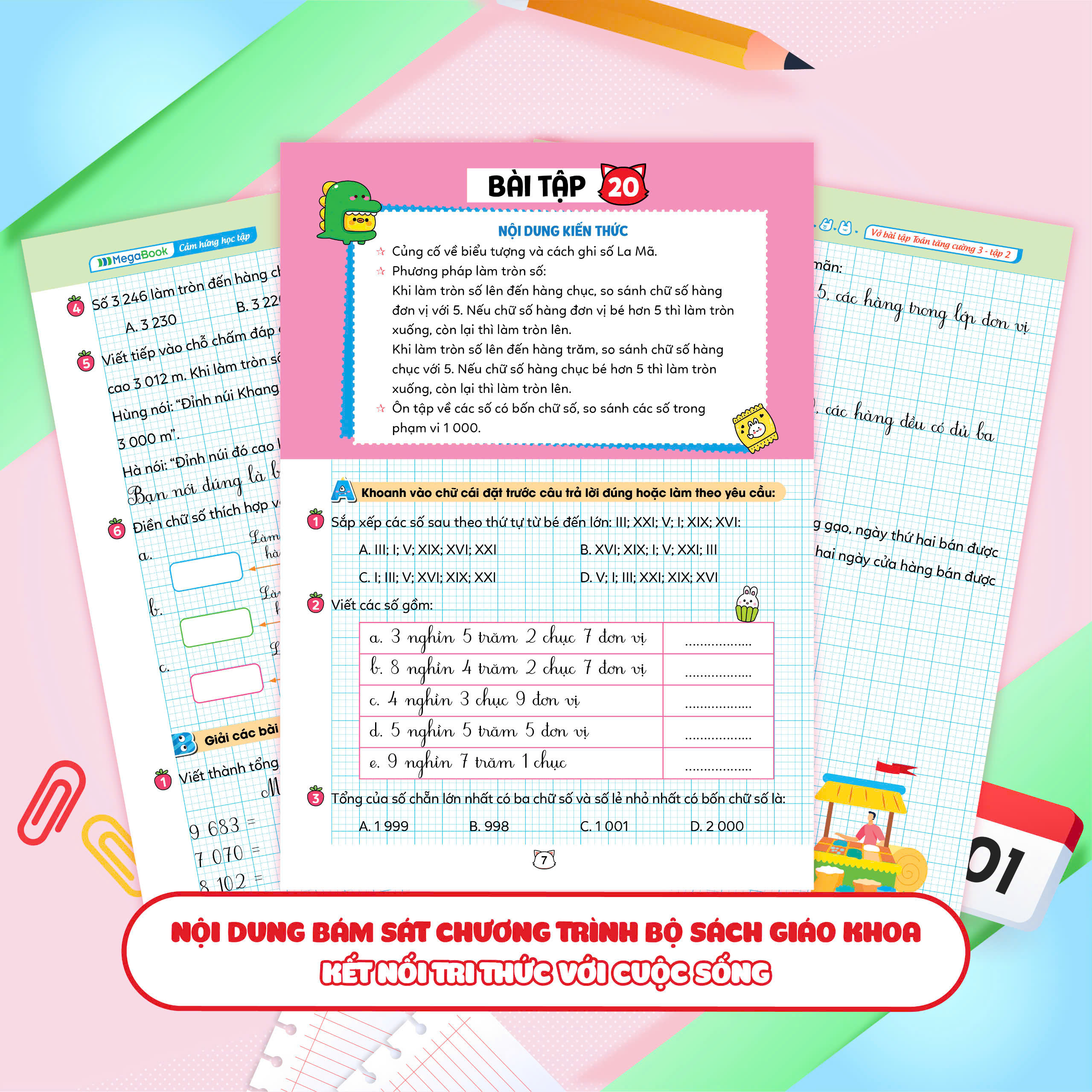 Combo Vở bài tập Toán tăng cường lớp 3 (2 Tập) (Theo sách giáo khoa kết nối tri thức với cuộc sống)