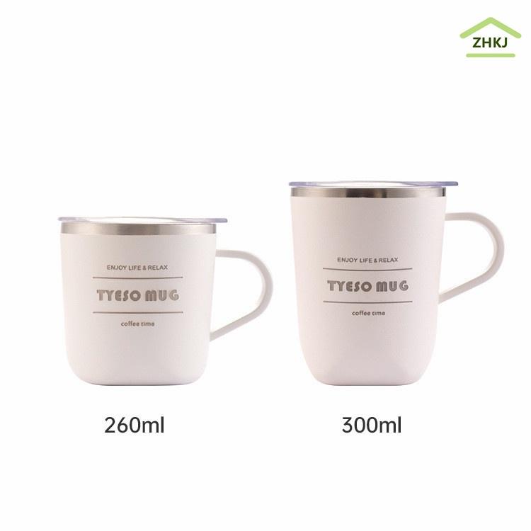 Cốc Đựng Nước Giữ Nhiệt Bằng Thép Không Gỉ 304 4 Màu Sắc Có Tay Cầm 260ML 300ML