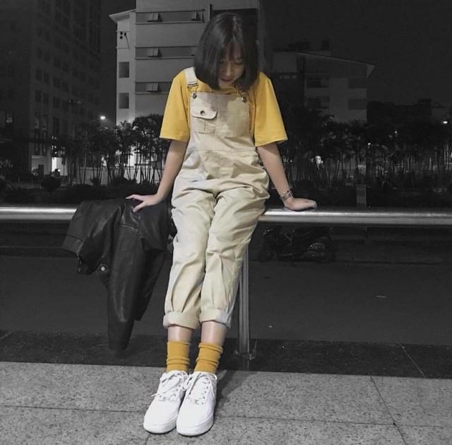 Baggy Yếm kaki Đen, Tan