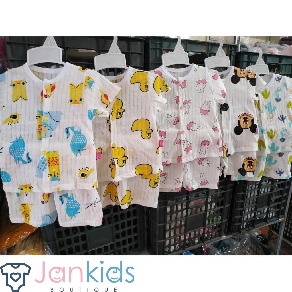 Set 5 bộ cotton giấy cộc tay cho bé hàng xưởng Việt Nam