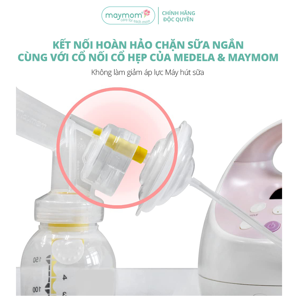 Nút Chuyển Đổi Maymom, Giúp Chặn Sữa Ngắn Thành Chặn Sữa Dài, Kết Nối Được Với Cổ Nối Phễu Cổ Hẹp - 1 cái