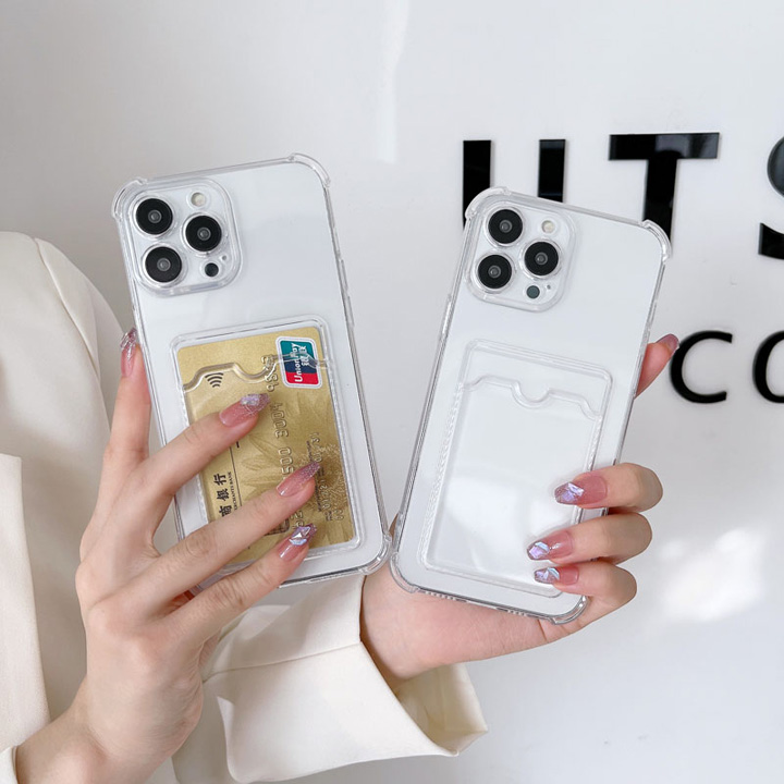 Ốp Lưng Cài thẻ Cho iPhone 14 Pro Max, 14 Pro, 13 pro Max, 13 Pro, 12 Pro Max, 12 Pro, 11 Pro Max, Xs Max Trong suốt, bảo vệ camera, cài thẻ tiện lợi