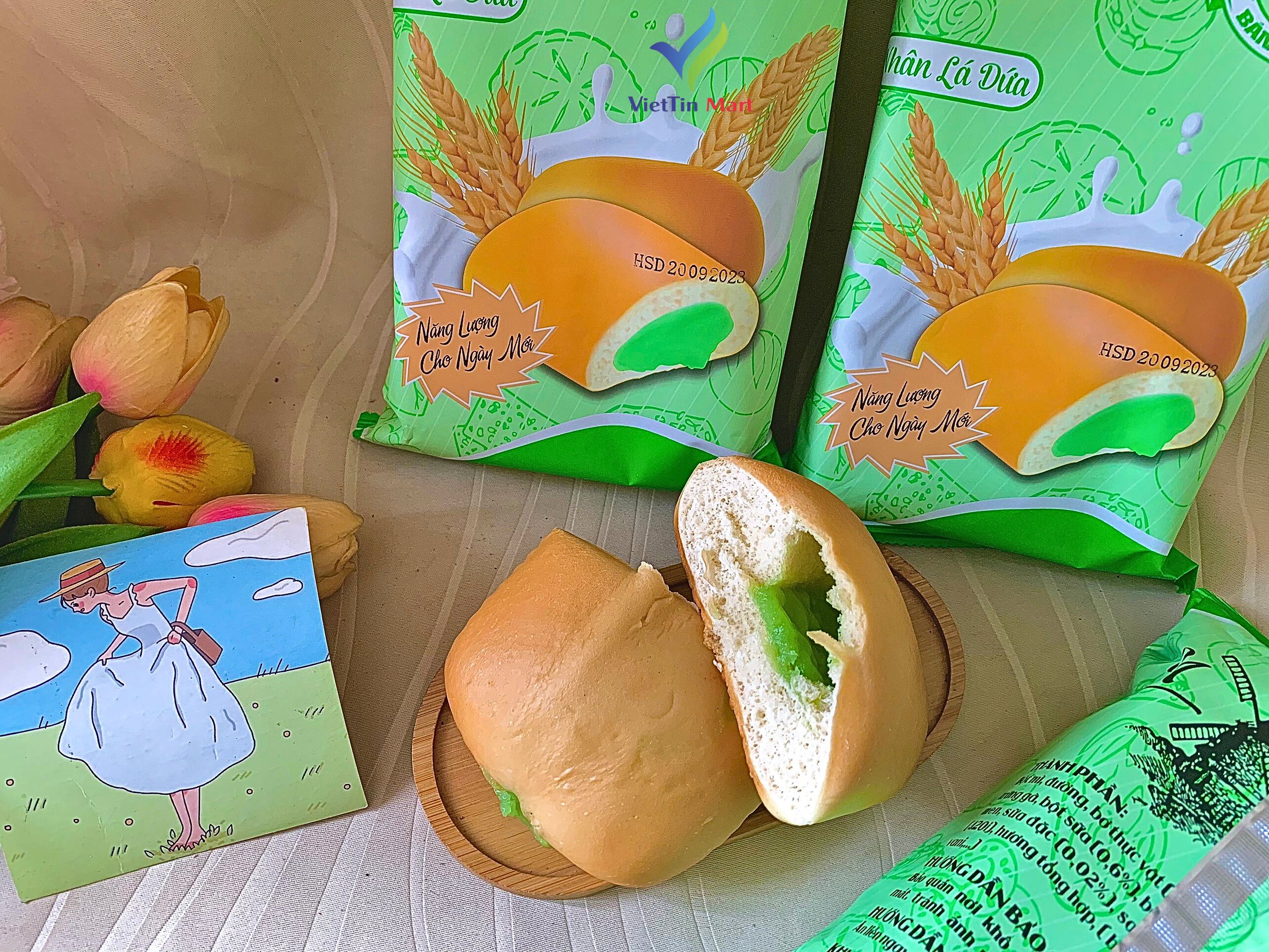 Bánh Mì Tươi Nhân Lá Dứa 140G