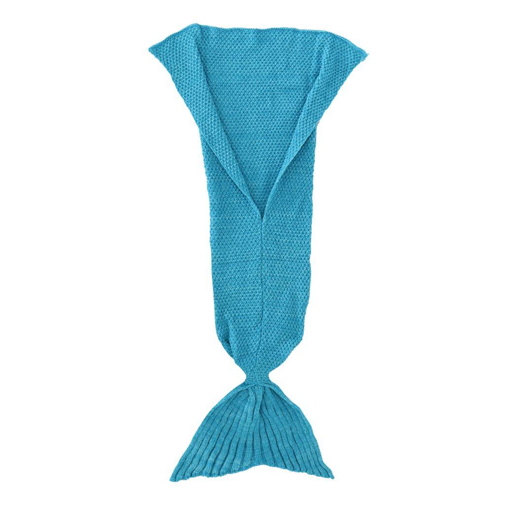 Kids Mermaid Tail Blanket Knitted Sleeping Handmade Blanket Bag
