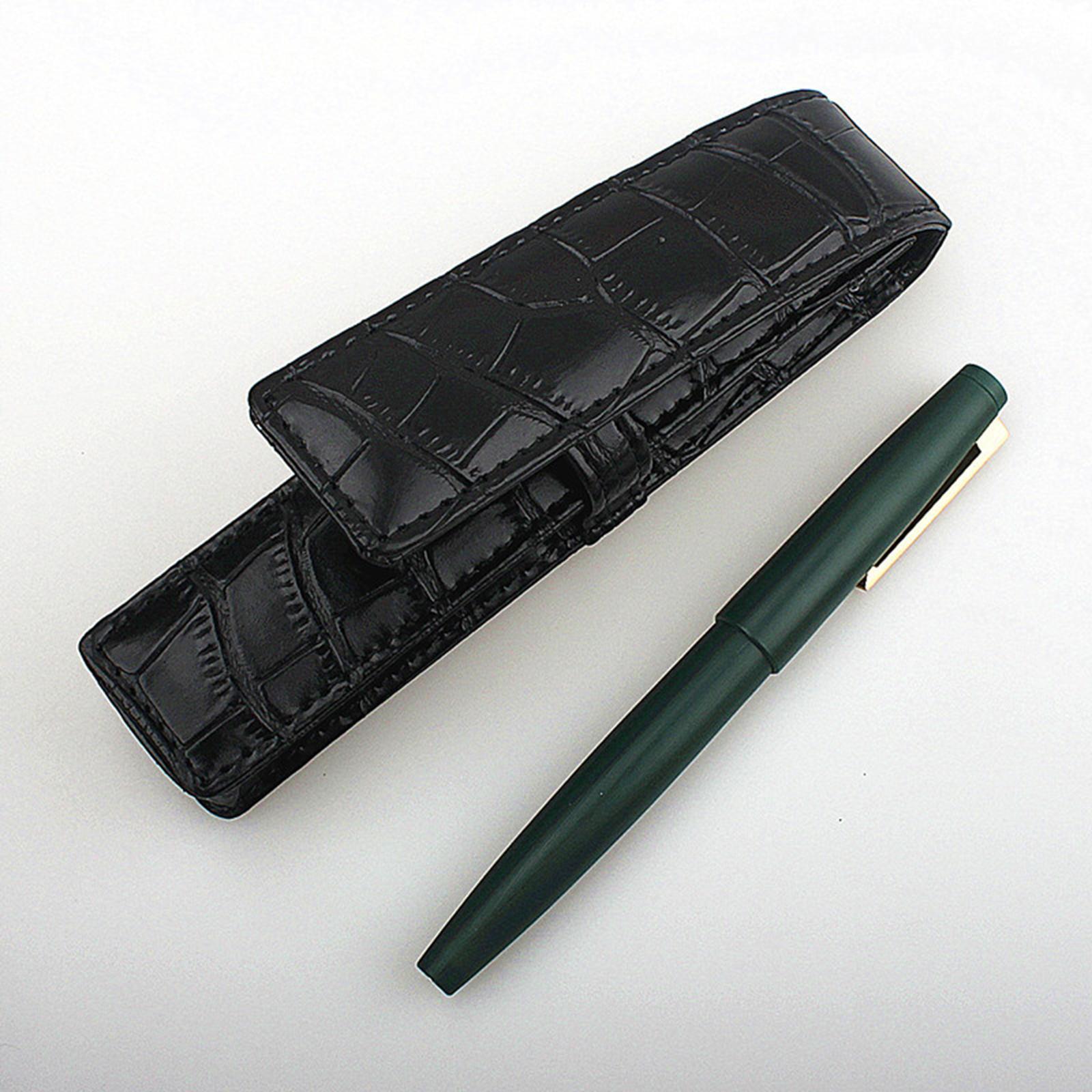 PU Leather Pencil Case Pens Holder Organizer Pouch Retro Style Pen Bag for Businessmen, Students, Adults, Home, School