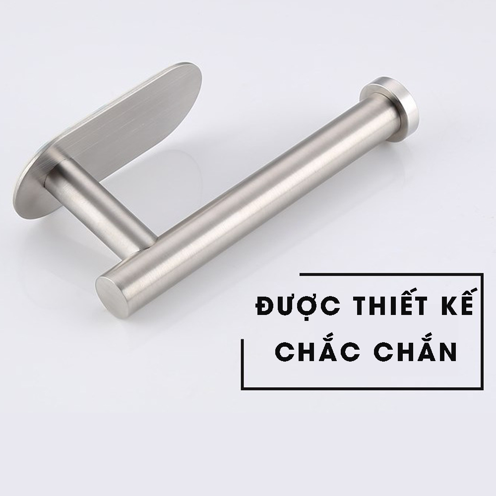 Móc treo cuộn giấy vệ sinh dán tường không cần khoan, Inox Sus 304, phụ kiện nhà tắm MIHOCO 814