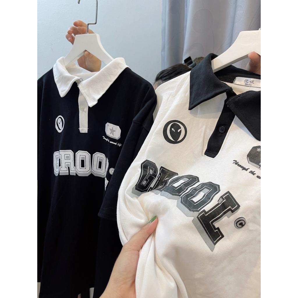 Áo thun nam nữ unisex polo, áo phông basic cổ tròn form rộng tay lỡ, oversize, chất cotton mềm mát, QUYNHANHPUKA