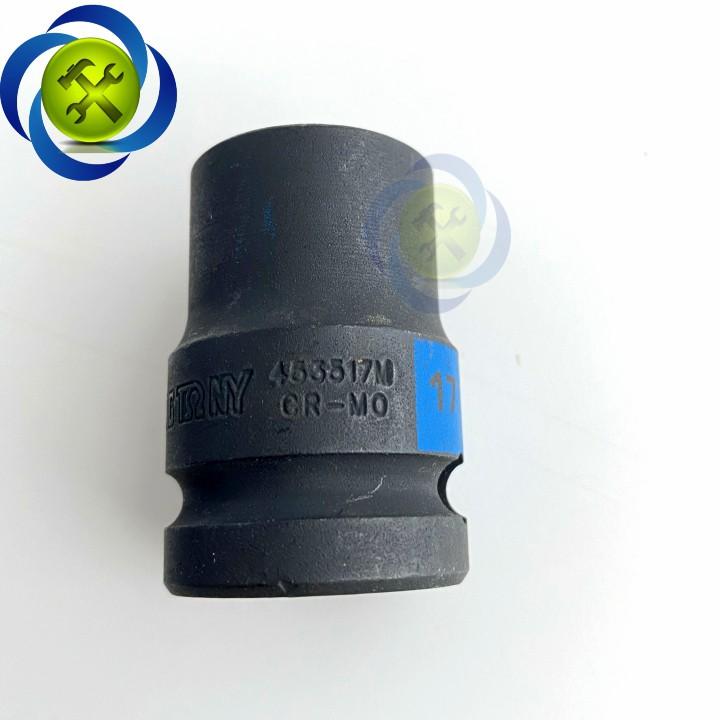 Tuýp đen ngắn Kingtony 453517M 17mm 1/2 6 cạnh