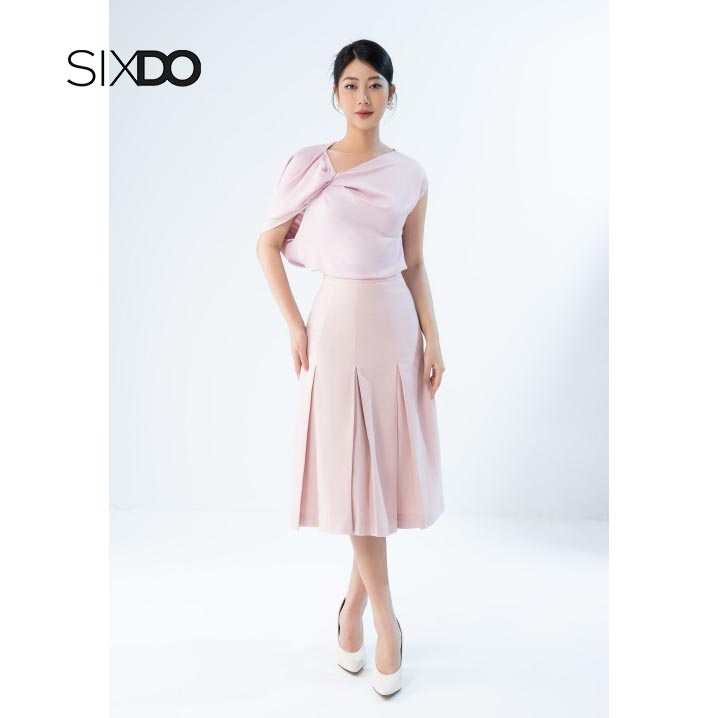 Áo lụa nữ lệch tay thời trang SIXDO - Freesize&lt;65kg