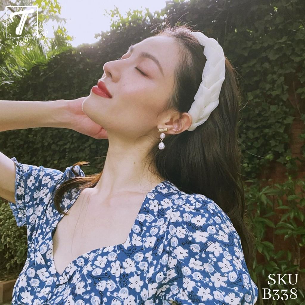 Băng đô cài tóc dạng tết công chúa màu trắng điệu đà thương hiệu Tone Shop - B338