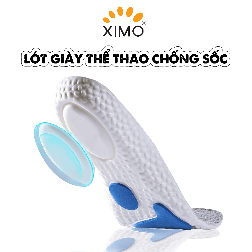 Lót giày thể thao cao su non EVA êm ái, giảm tác động lực vào lòng bàn chân, thấm hút mồ hôi tốt XIMO
