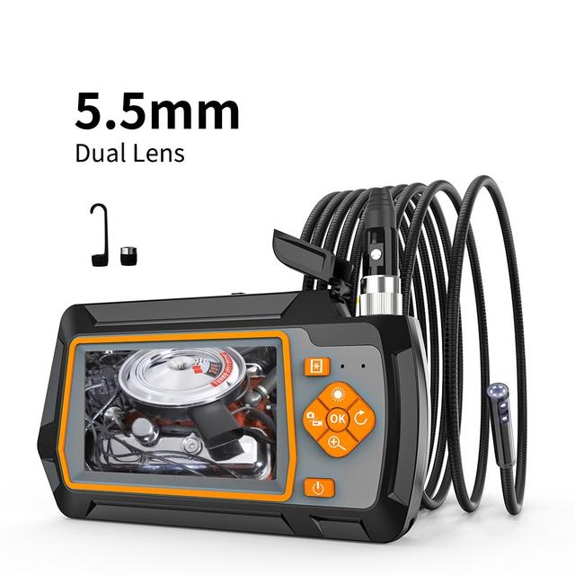Máy ảnh nội soi công nghiệp ống kính kép 4,5mm 5,5mm 1080p với 4,3 "Borescope ô tô màn hình IPS để kiểm tra đường ống xe hơi