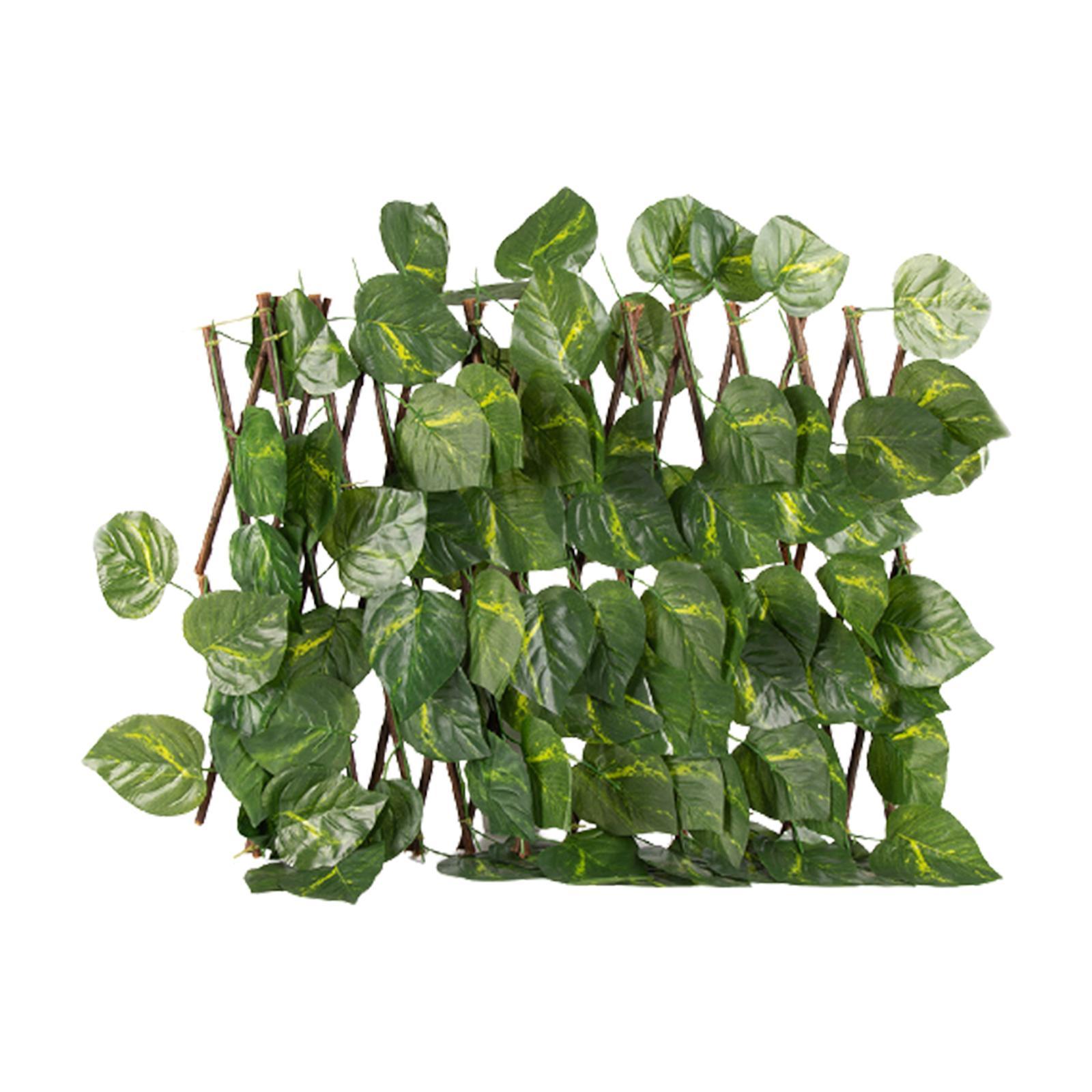 Retractable Garden Fence Privacy Screen Outdoor Evergreen Leaves