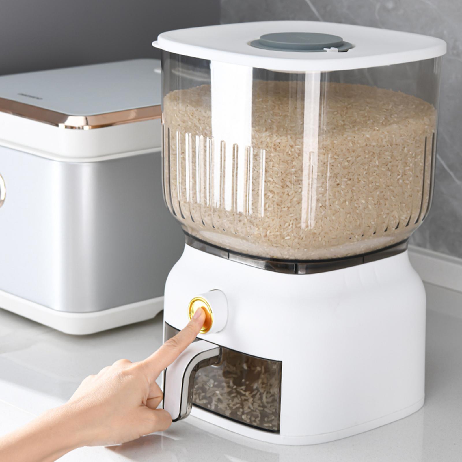 Rice Dispenser Dustproof Kitchen Storage Organizer Sealed for Beans Cereal