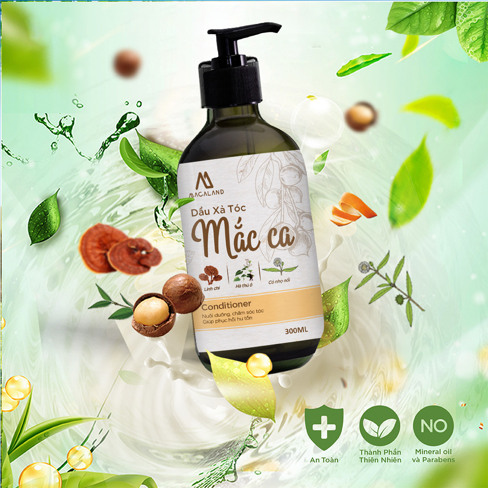 Dầu Xả tóc từ dầu Macadamia 300ml MACALAND nuôi dưỡng và phục hồi tóc, giảm tình trạng xơ rối, giúp tóc đen mượt óng ả (chính hãng)