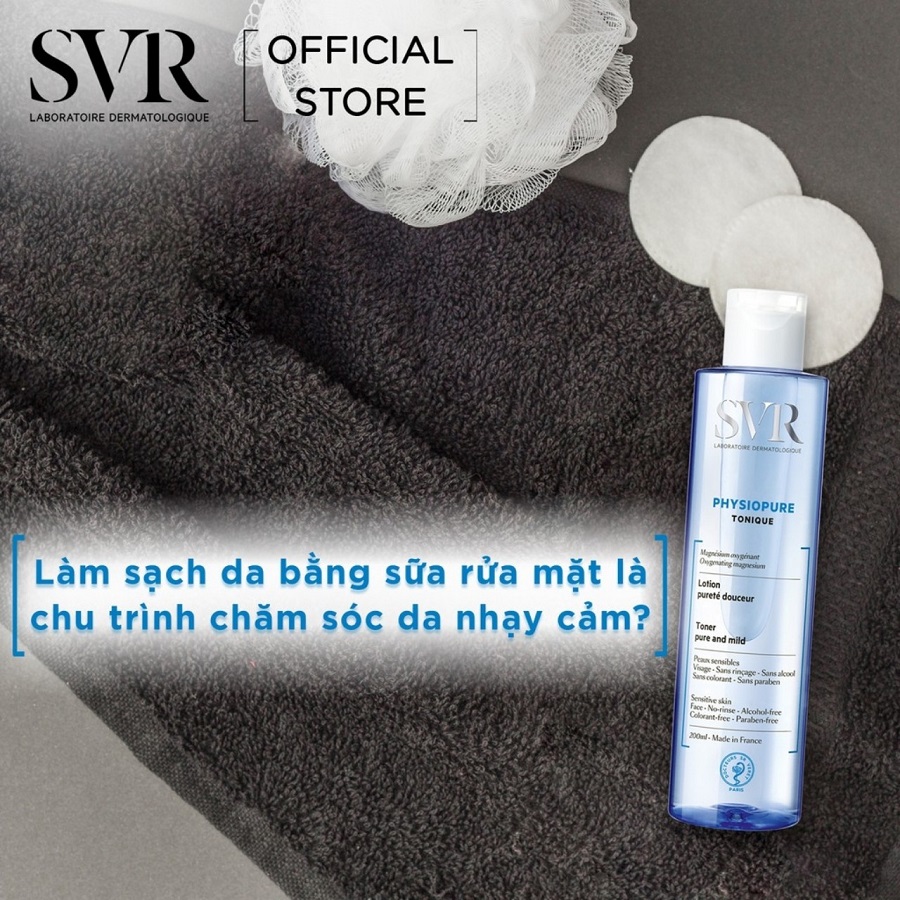 Nước Cân Bằng Da SVR Physiopure Tonique Chai 200ml - PTO + Tặng Kèm1 Sample SVR Dưỡng Da Bất Kì