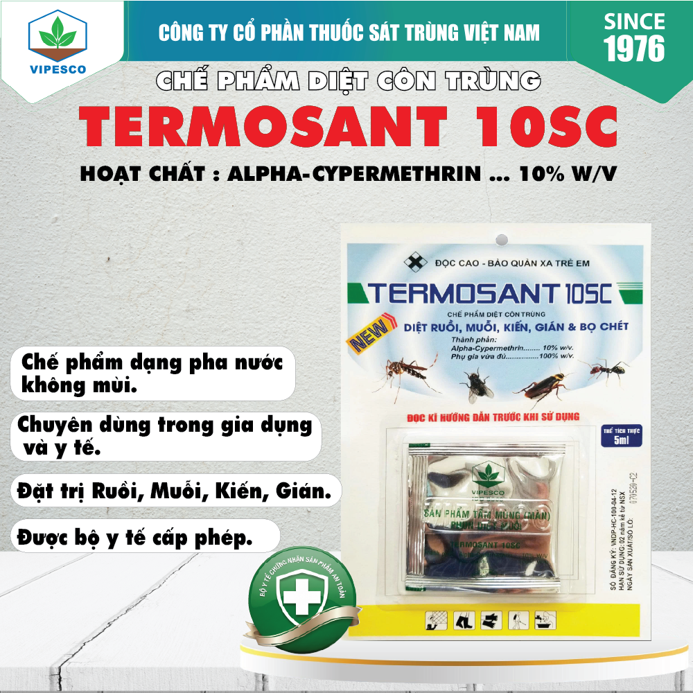 TERMOSANT 10SC (5ml) - DIỆT RUỒI, MUỖI, KIẾN, GIÁN, BỌ CHÉT