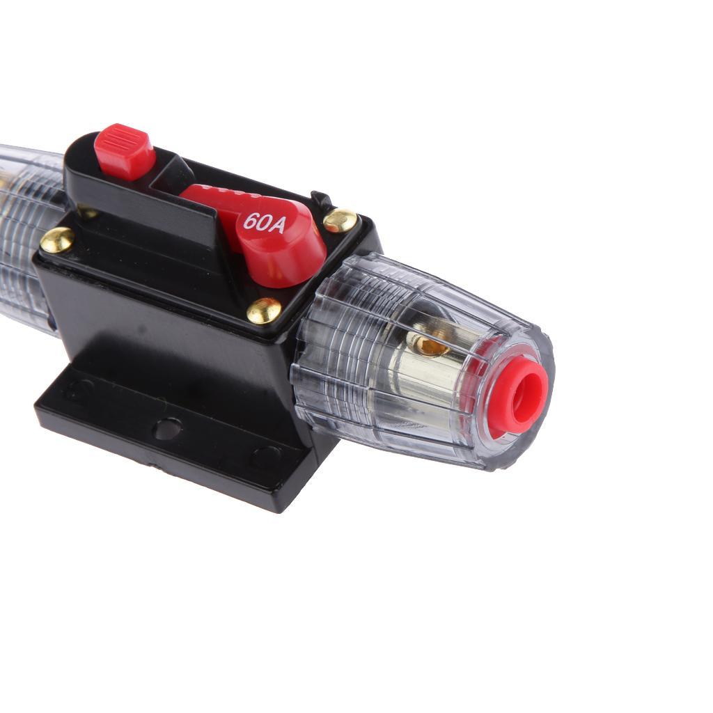 3-5pack Manual Reset Circuit Breaker 12v/24v Car Auto Boat Audio Fuse Holder 60A