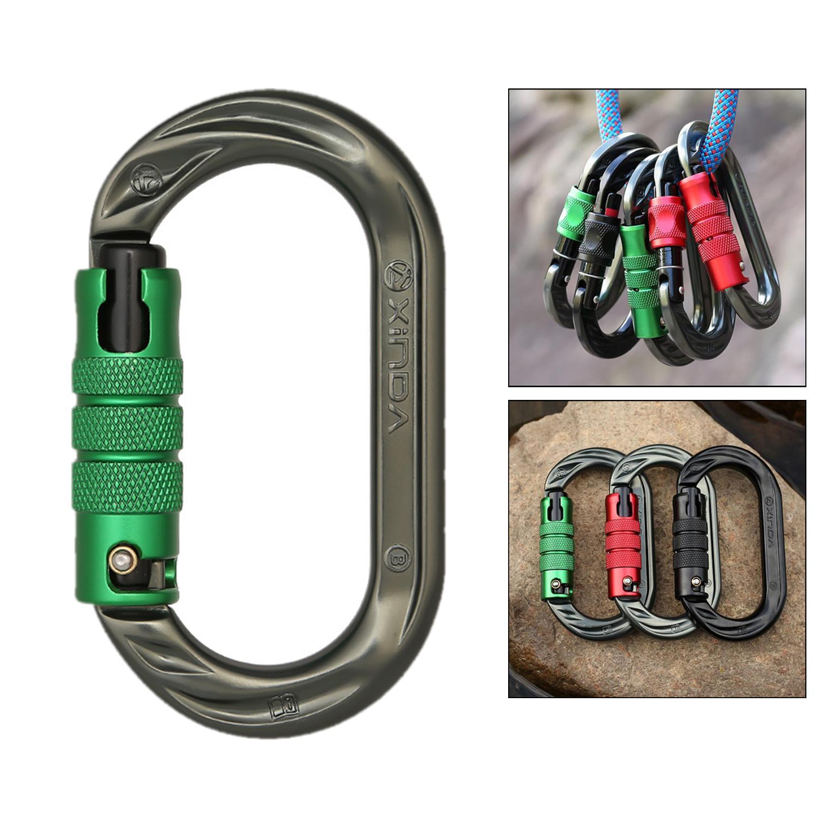 24KN Locking Carabiner Clip O- for Outdoor Caving Camping Buckle Keyring