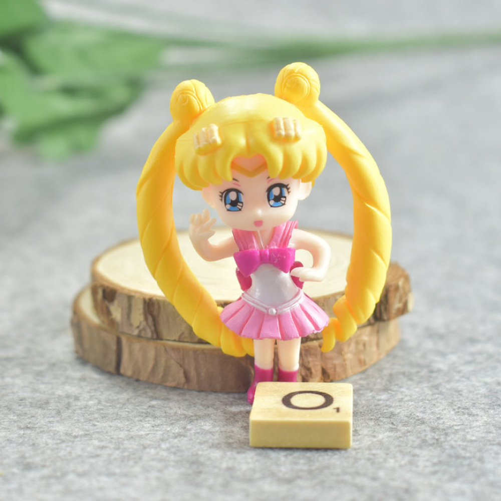 Bộ 4 Mô hình nhân vật Sailor Moon - Thủy Thủ Mặt Trăng (Có giá đỡ)