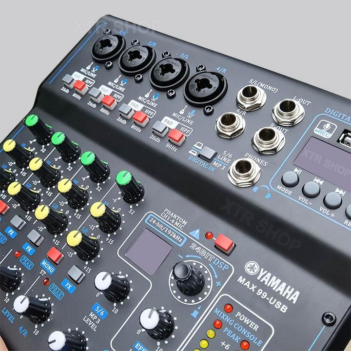 Mixer Yamaha Max 99 Karaoke, USB Bluetooth, 16 Hiệu Ứng Vang, Bàn Mixer Mẫu Mới 2021