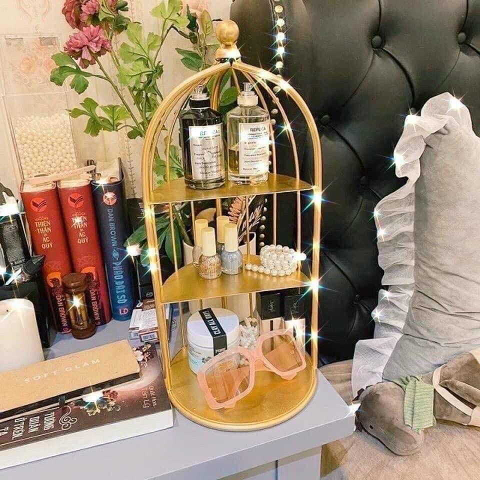 Kệ đựng mỹ phẩm lồng chim đa năng 3 tầng sang trọng
