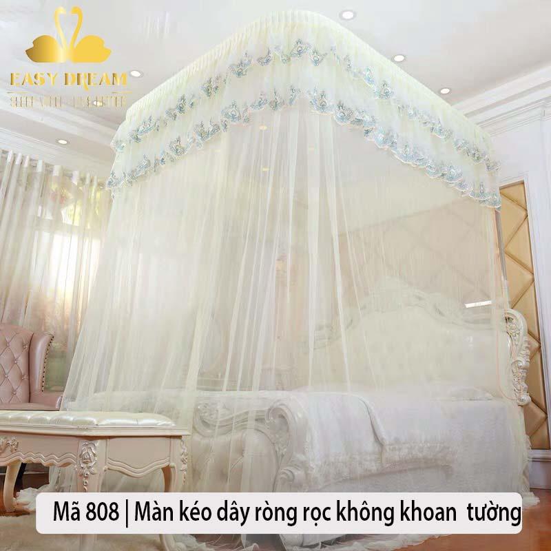 Màn khung ròng rọc kéo dây không khoan tường cao cấp EASY DREAM - Mùng ngủ chống muỗi màn cưới công chúa