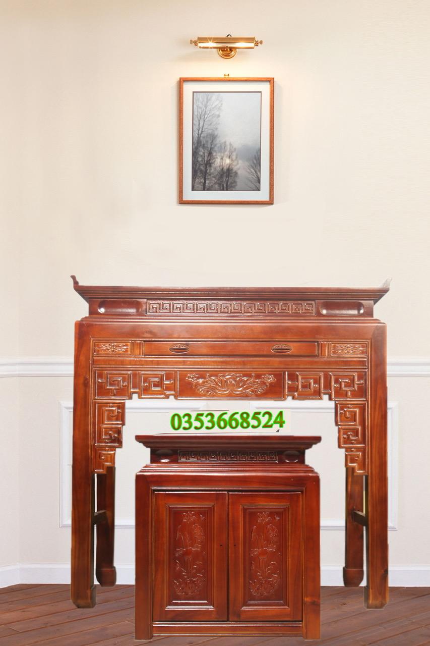 Bộ Án gian thờ đẹp hiện đại, bộ thờ gỗ Muồng  bàn thờ gia tiên gỗ ,bàn thờ bàn cúng gỗ