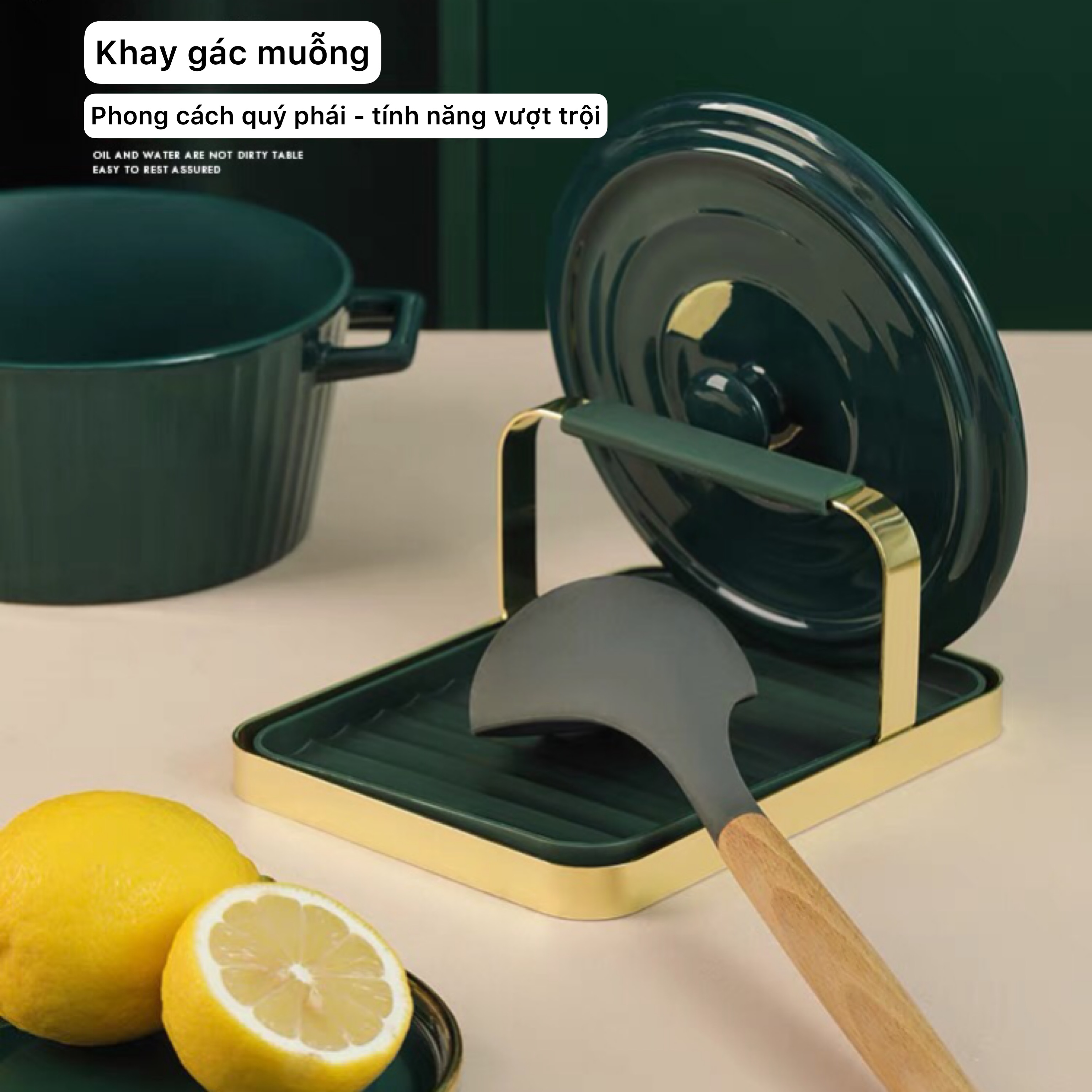 Khay gác vung muỗng phong cách quý phái, đựng tỏi ớt