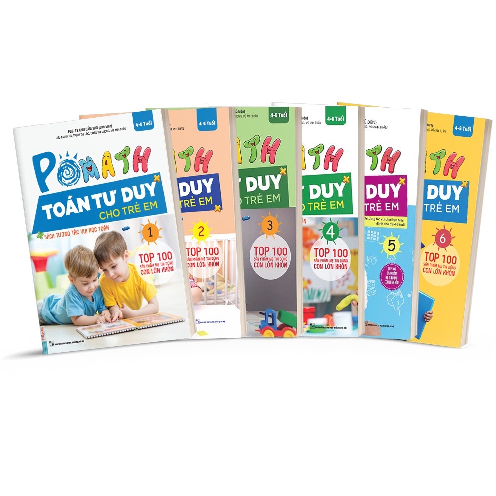 Combo : Sách POMATH Tập 1,2,3,4,5,6 - Toán Tư Duy Cho Trẻ 4-6 Tuổi