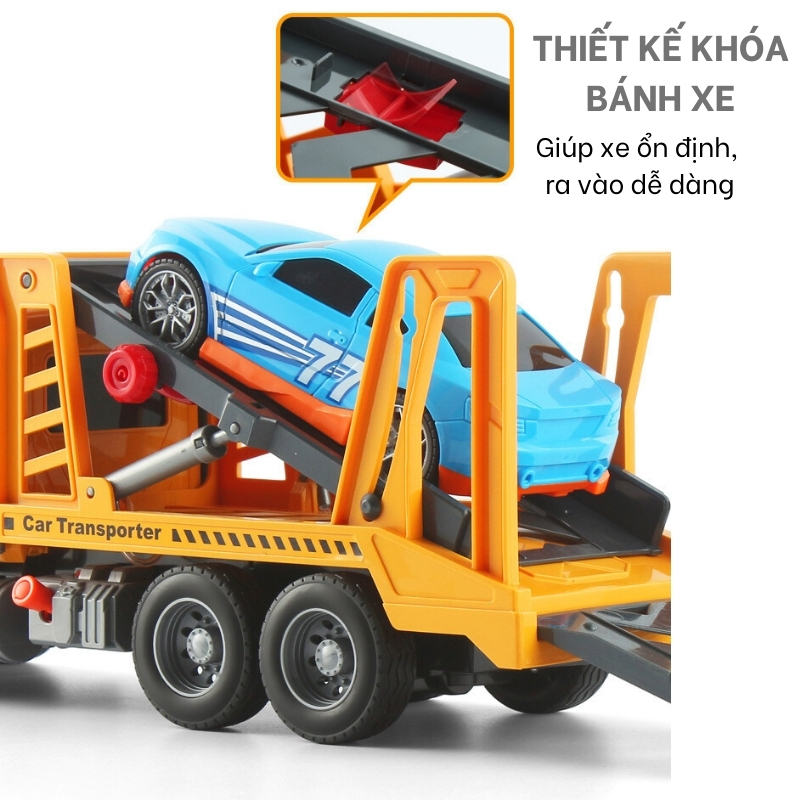 Xe Cứu Hộ Đồ Chơi Cỡ Lớn Cho Bé, Xe Cứu Hộ Nâng Ô Tô Giao Thông Có Đèn Nhạc