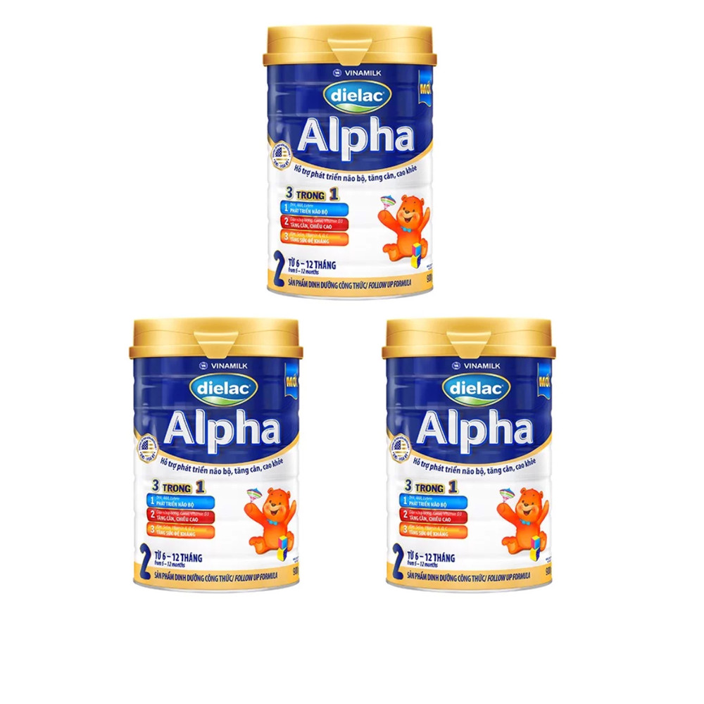 COMBO 3 HỘP SỮA BỘT DIELAC ALPHA 2 900G