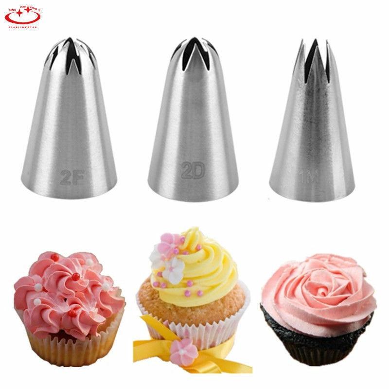 Bộ 3 Đuôi Bắt Bông Kem Trang Trí Bánh Bằng Thép Không Gỉ